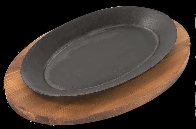 Base de madera comal ovalado para carne, comales, se vende en caja de 12