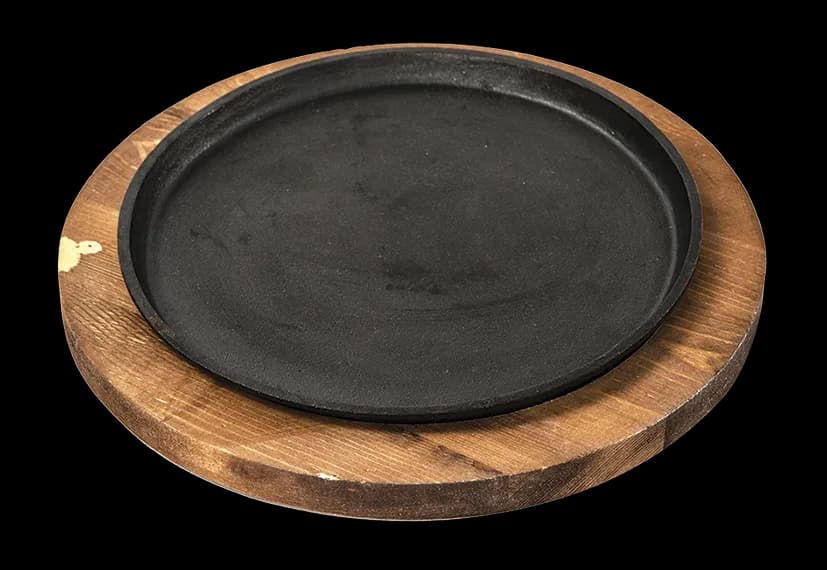Base de madera comal redondo para carne, comales, se vende en caja de 12