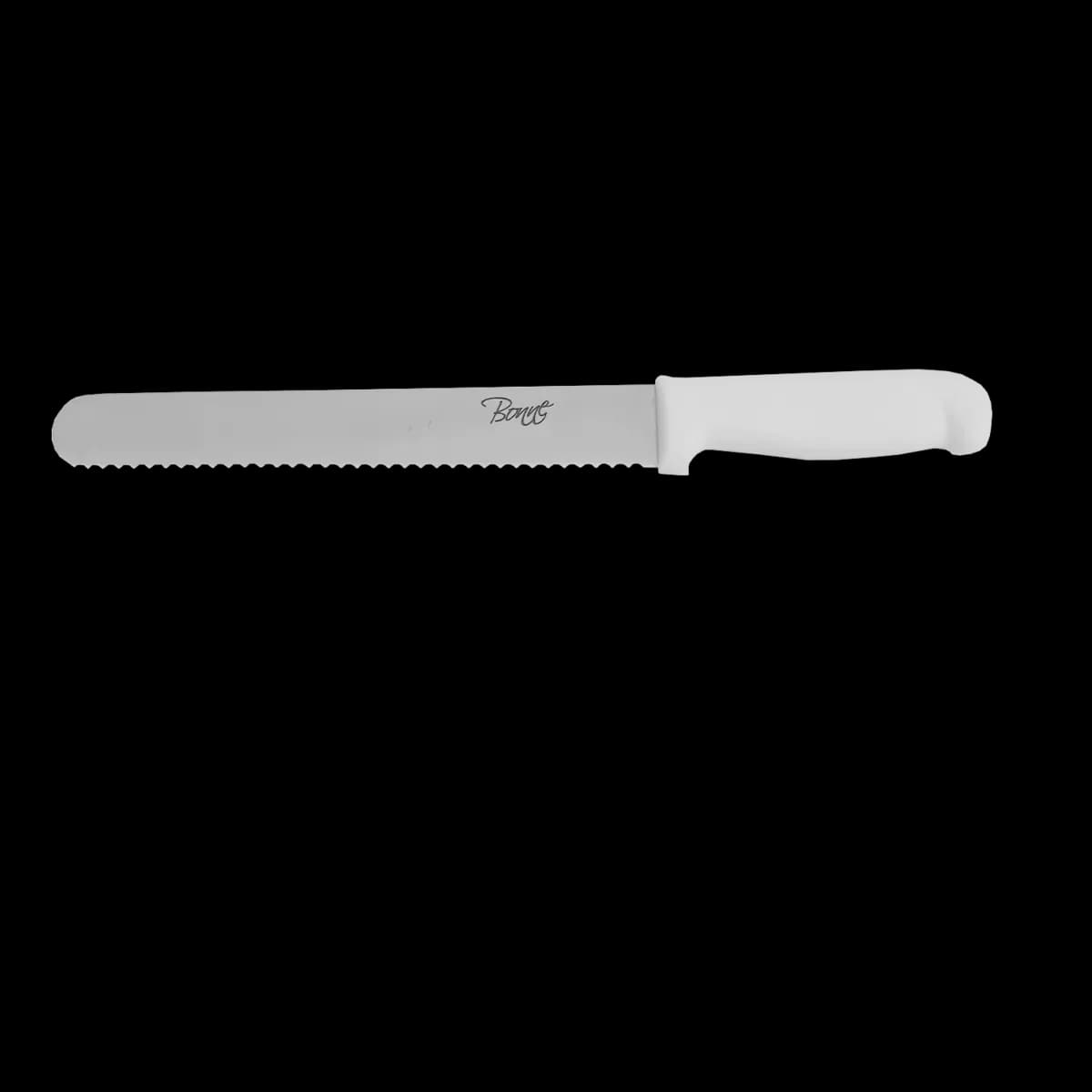 Cuchillo panadero con sierra 12" blanco, cuchillo panadero, se vende en caja de 12