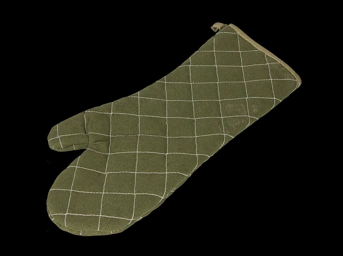 Guantes de algodon color verde 13" (soporta hasta 200 C), guantes, se vende en caja de 12