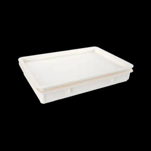 Caja para masa de pizza 25.5X17.5X3" 18 LTS PP apilable, caja masa, se vende en caja de 6