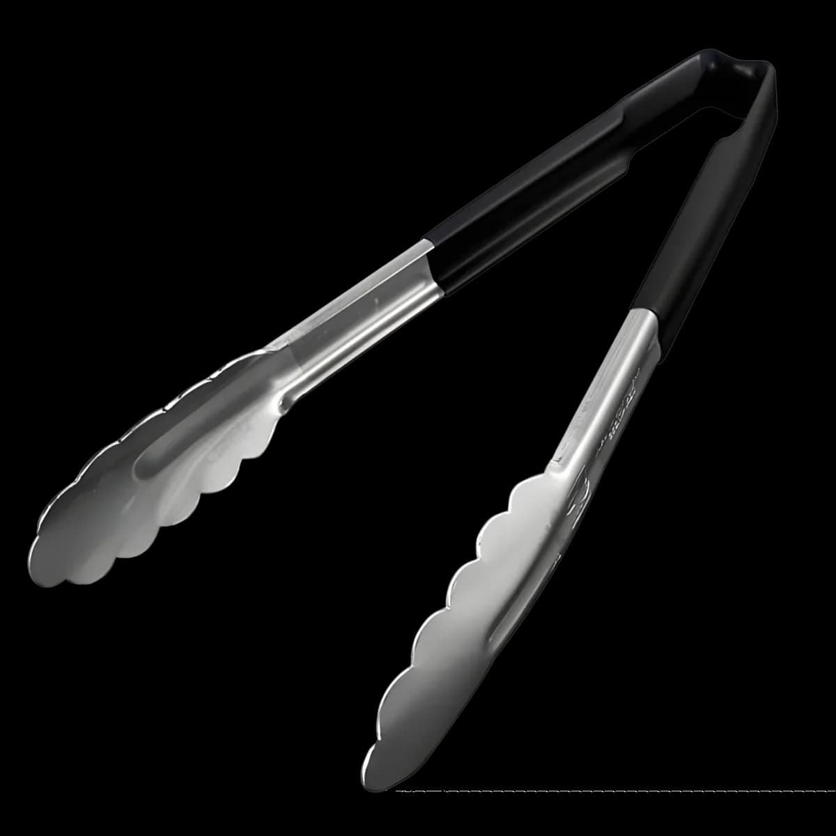 Pinza acero inox cubierta plástico 16" negra, pinzas, se vende en caja de 12