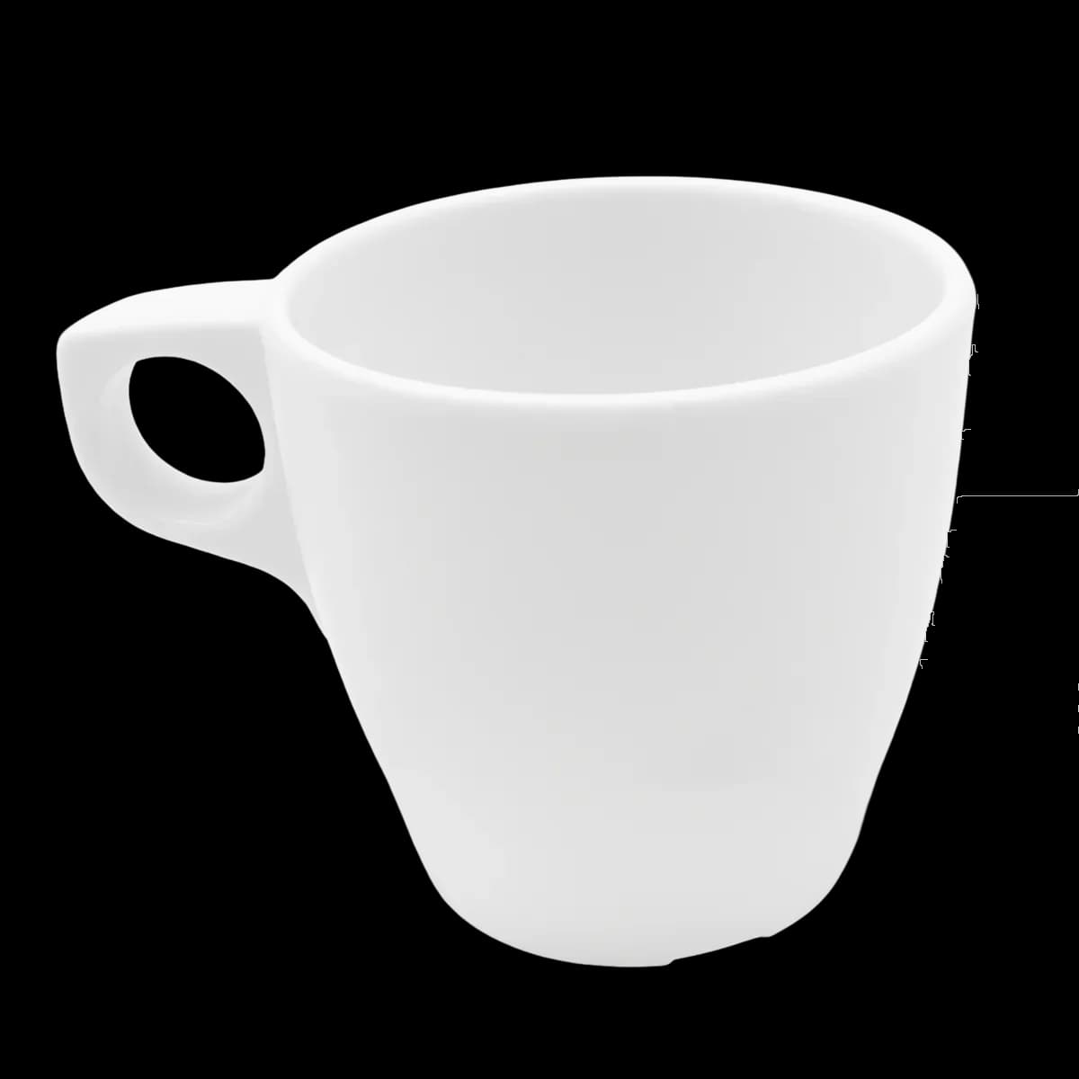 Taza estibable melamina 227 ML (8 CM X 7.5 CM), color blanco, melamina economica, se vende en caja de 96