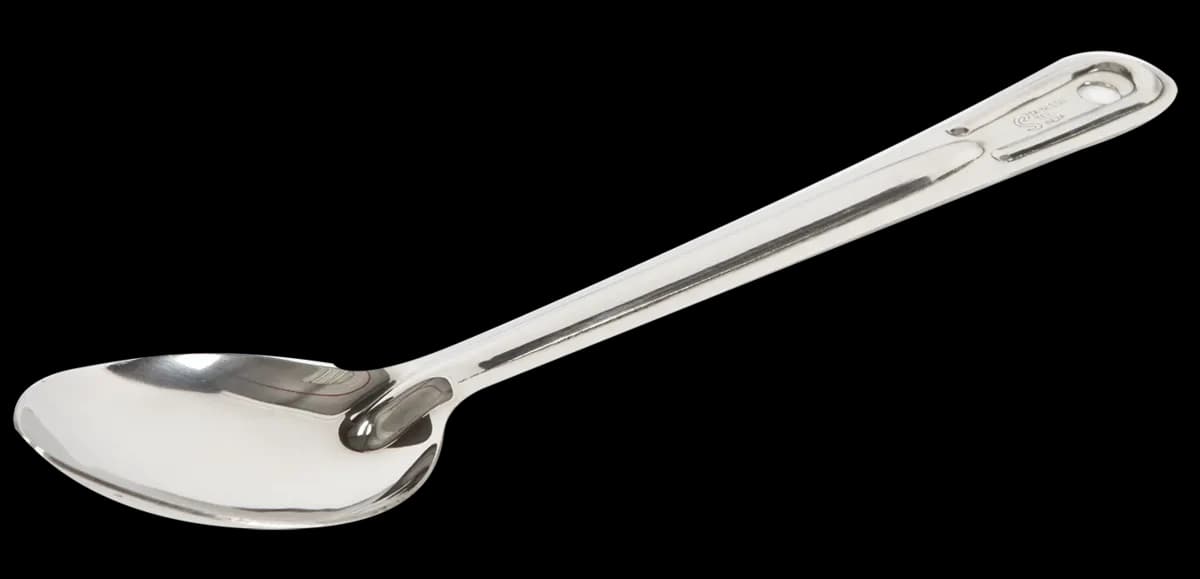 Cuchara para cocinar acero inox 21" lisa, cuchara cocinar, se vende en caja de 12