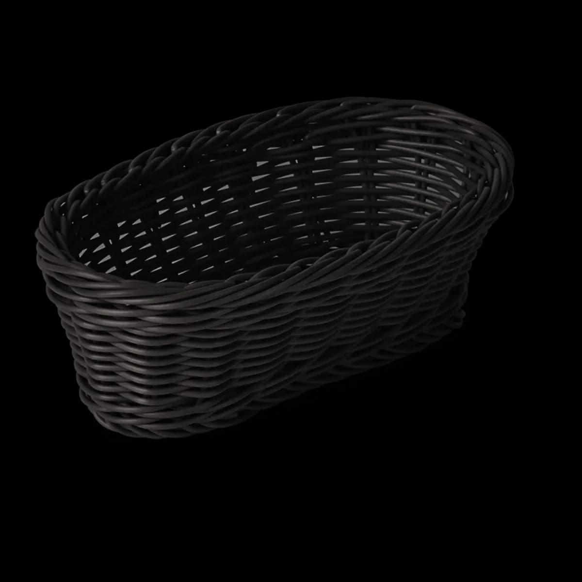 Cesta tejida ovalada,negro (9.5"X 6.9" X 3.5"), cestas, se vende en caja de 6