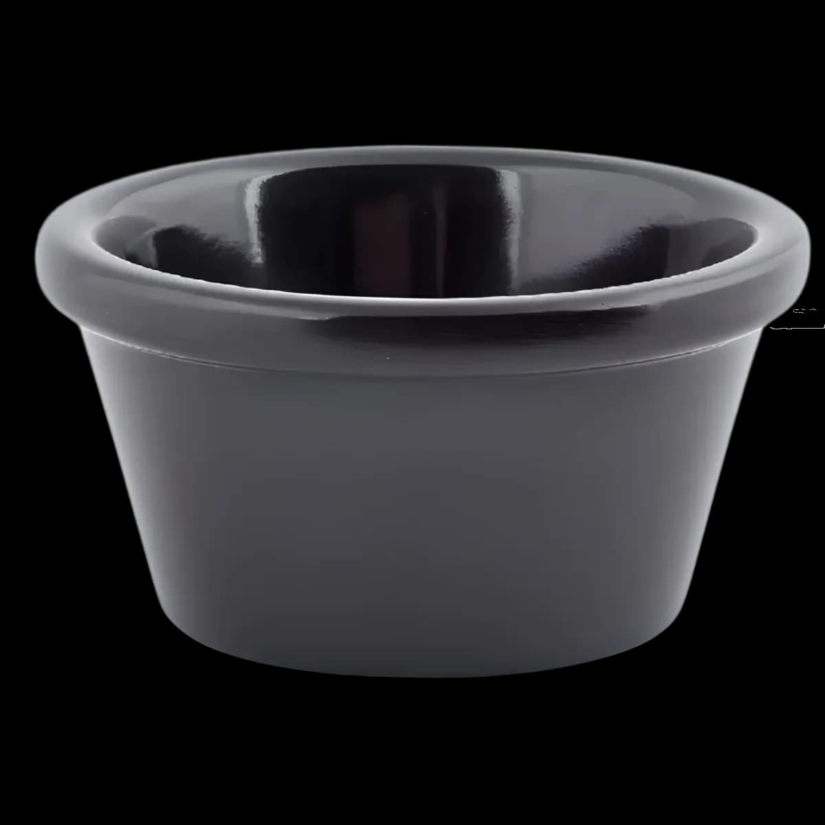 Copa ramekin 1.5 Oz color negro (ancho), ramekin, se vende en caja de 48