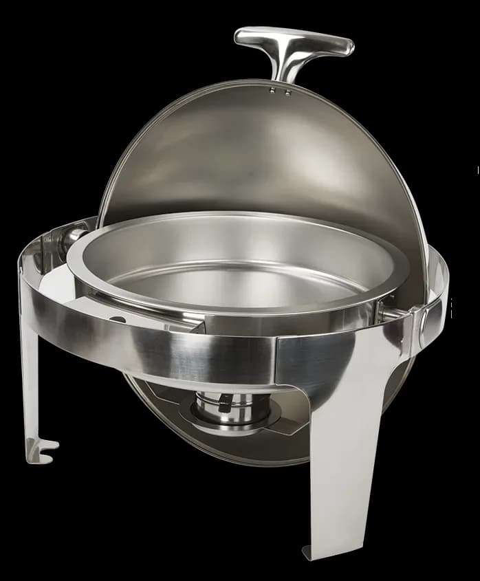 Chafer redondo chico plateado, chafers lujo, se vende en caja de 1