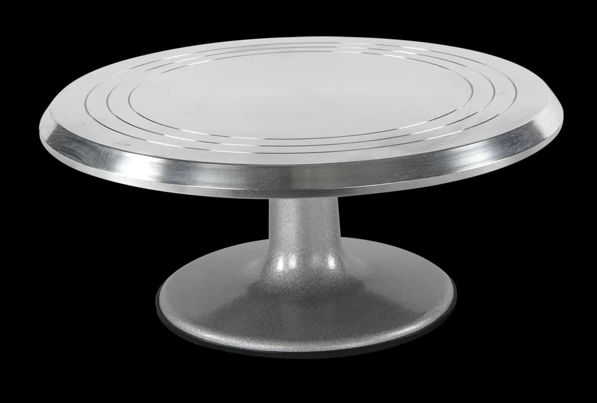 Base para pastel de aluminio giratoria 13", base pastel, se vende en caja de 8