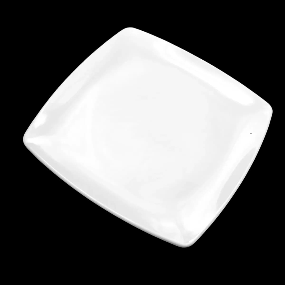 Plato de melamina cudrado de 25.4*2CM, premium blanco, melamina lujo, se vende en caja de 48