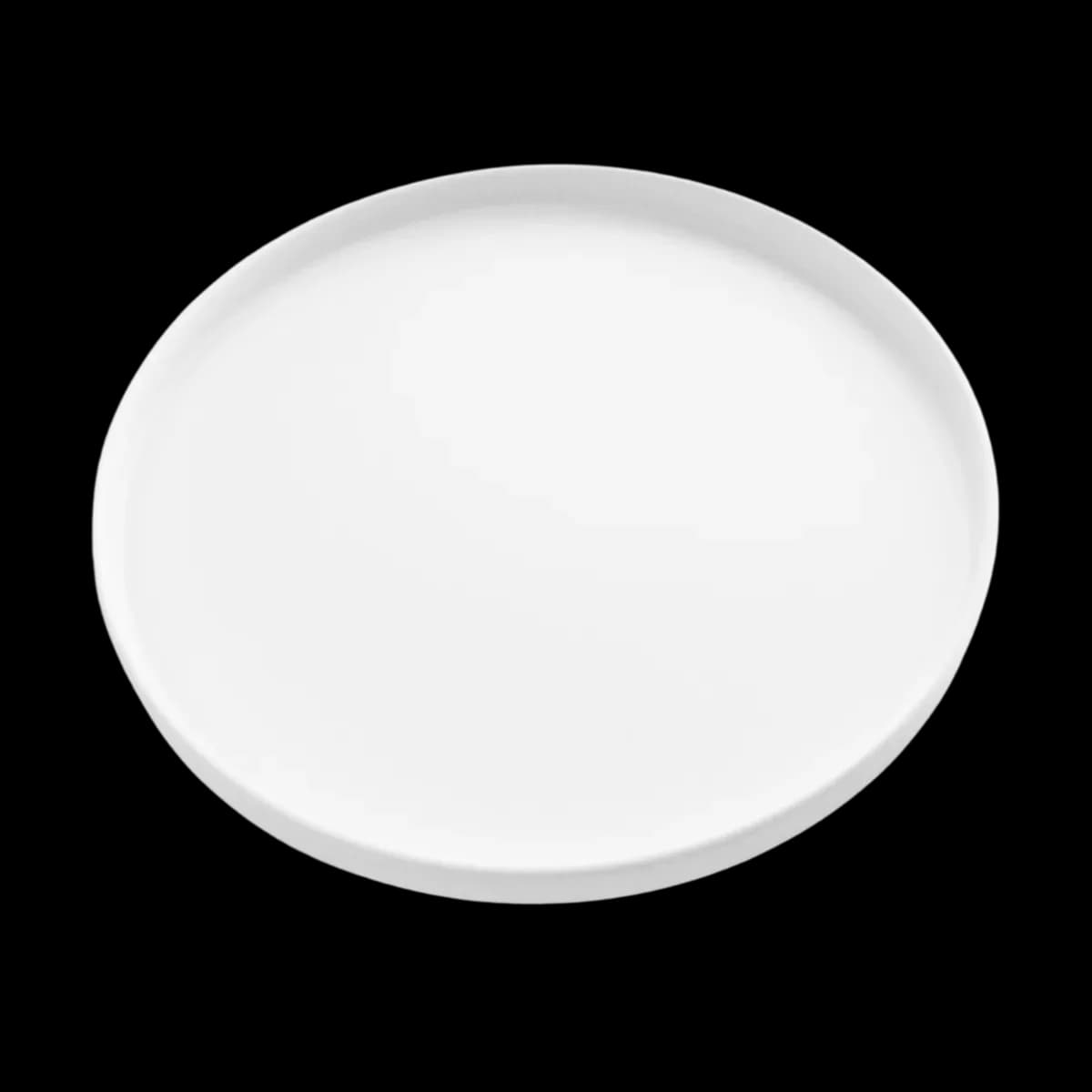 Plato de melamina de lujo 23CMS blanco brilloso, melamina lujo, se vende en caja de 36